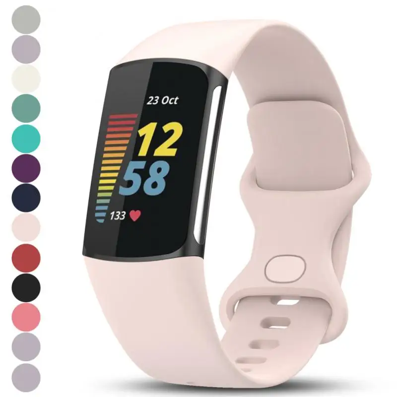 

Soft Silicone Watch Bands For Fitbit Charge 5 Fitness & Health Tracker,Official Watch Strap For Fitbit Charge 5 Smart Accessorie