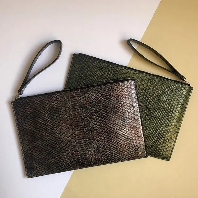 TOPHIGH клатч из питона/крокодила/страуса женские повседневные сумки для макияжа