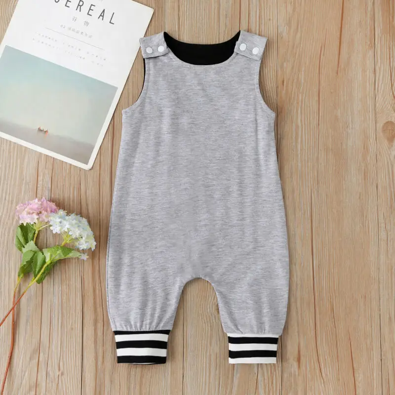 

Summer Newborn Baby Boy Girl Sleeveless O Neck Romper Bodysuit Jumpsuit Sunsuit Outfits Clothes