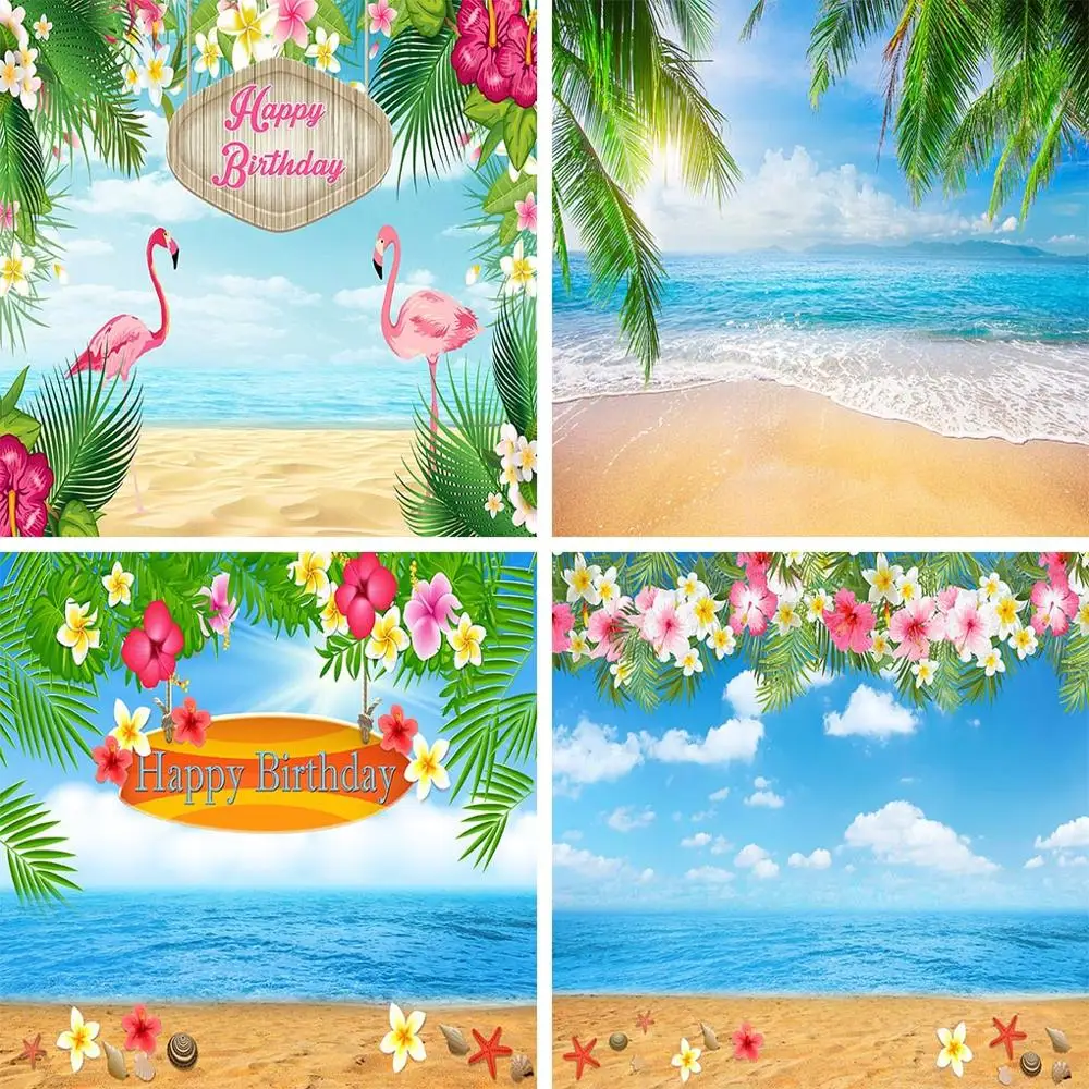 

Avezano Summer Tropical Flower Flamingo Aloha Hawaii Seaside Beach Birthday Decor Backdrop Photo Background Photography Studio