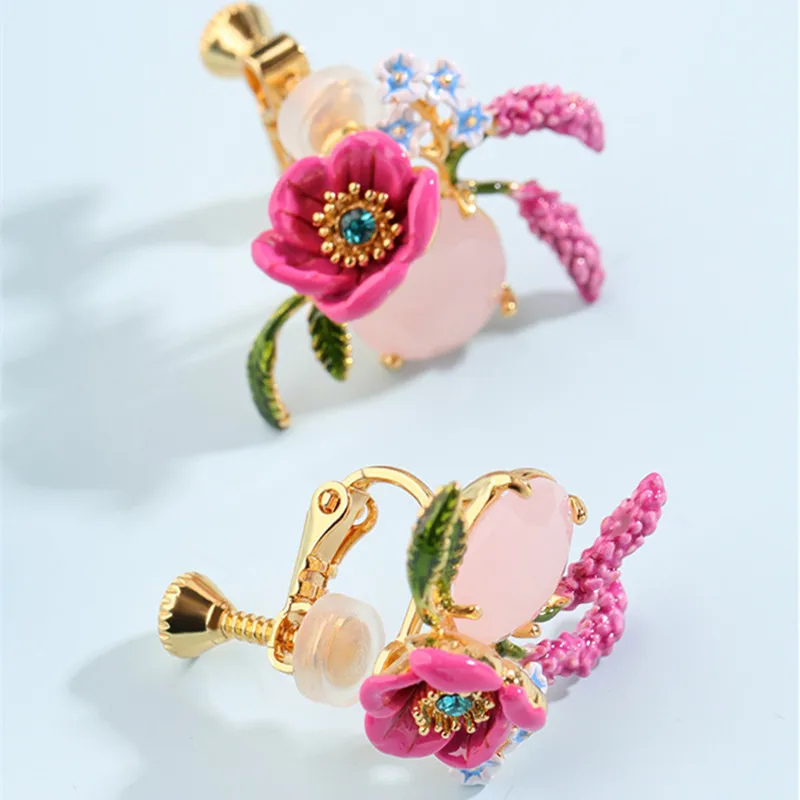 

European and American Fashion Personality Blue Tit Series Hand-painted Enamel Glaze Earrings New Dangle Earrings Earrings Women