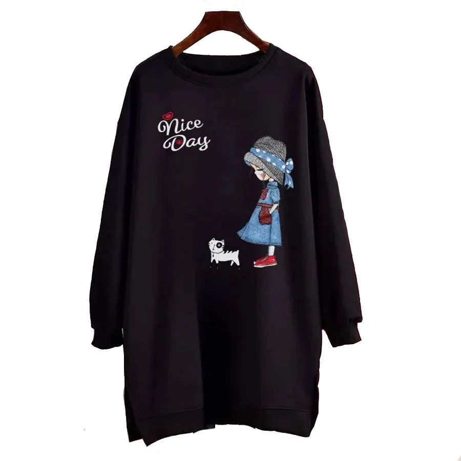 Женский свитшот с длинным рукавом и круглым вырезом 150 кг |