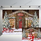 Зимний Рождественский фон для фотосъемки Рождественский коттедж фон подарки магазин ребенок день рождения портрет вечевечерние Декор баннер