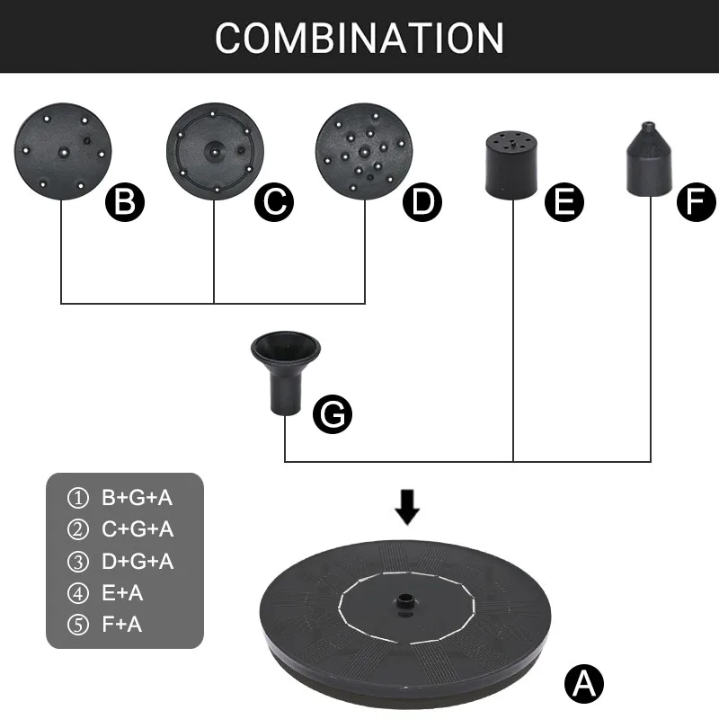

Mini Solar Water Fountain Pool Pond Waterfall Fountain Garden Decoration Outdoor Bird Bath Solar Powered Fountain Floating Water