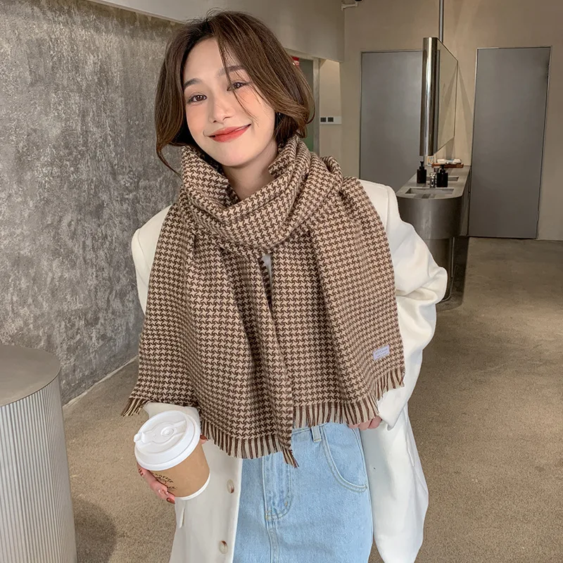 

Модный теплый кашемировый шарф на шею, зима 2022, унисекс, толстые женские шали и палантины из пашмины с принтом Bufanda