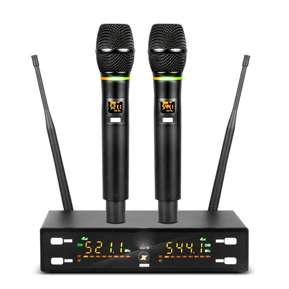 

Wireless Microphone G-MARK X320FM UHF Professional Handheld Dynamic Karaoke Mic Frequency Adjustable Metal Body 80M Sound Clear