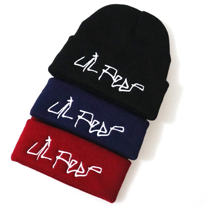 Lil Peep Beanie с вышивкой Love lil. peep Мужская и женская вязаная шапка вязанные шапочки Skullies теплая зимняя унисекс Лыжная хип-хоп шапка