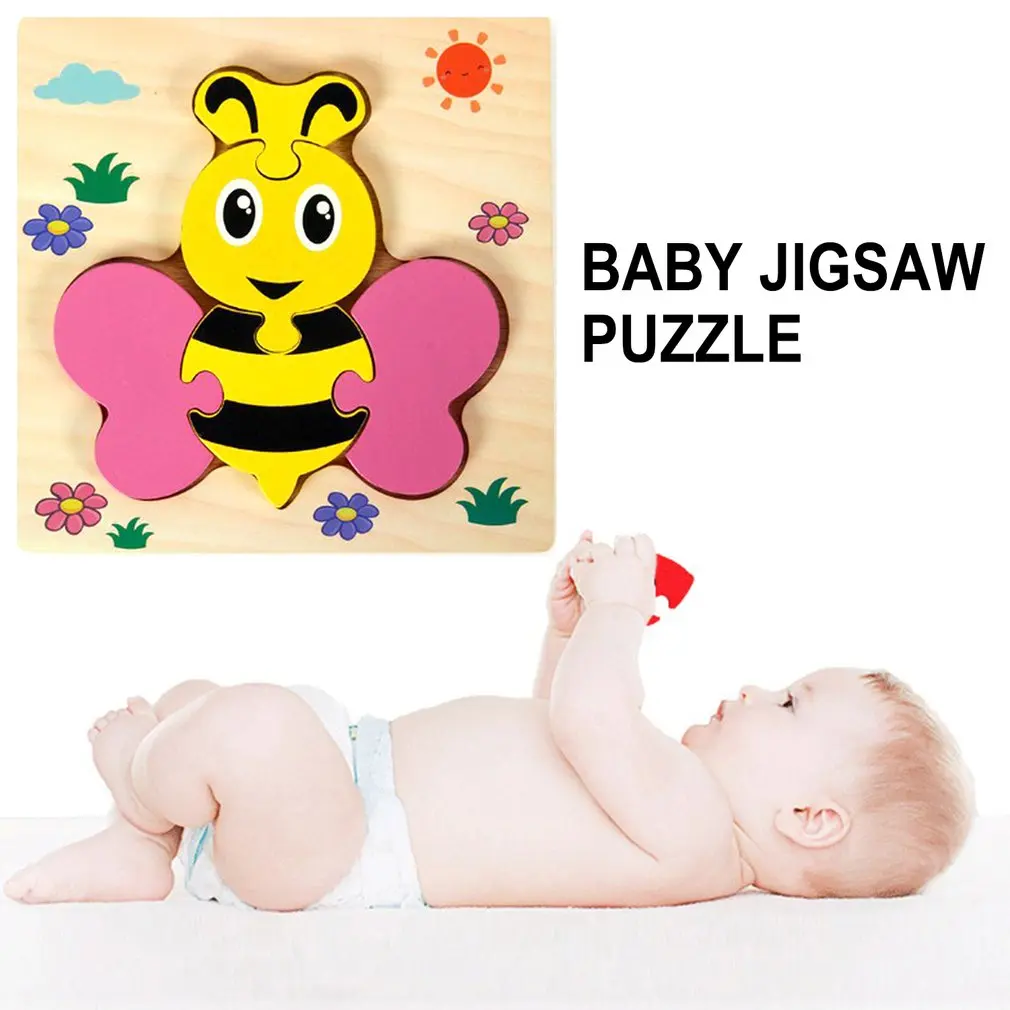 

High Quality 3D Wooden Puzzles Educational Cartoon Animals Early Learning Cognition Intelligence Puzzle Game For Children Toys