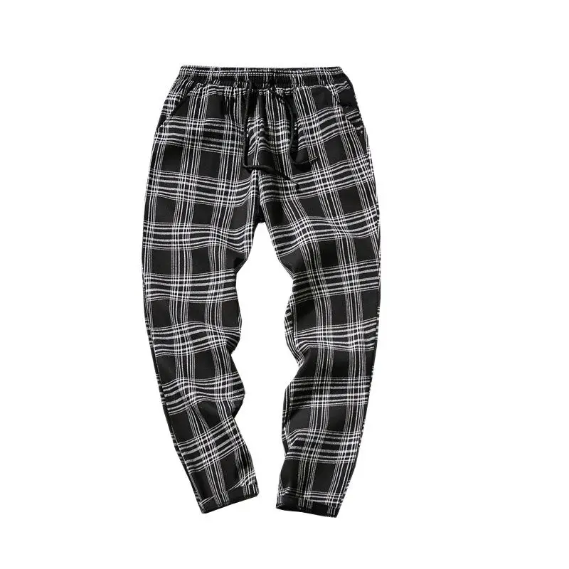 

Backstrom Couples Plaid Causal Pants Plus Size Wide Leg Trousers Autumn Mid Waist Baggy Streetwear Harem Pants