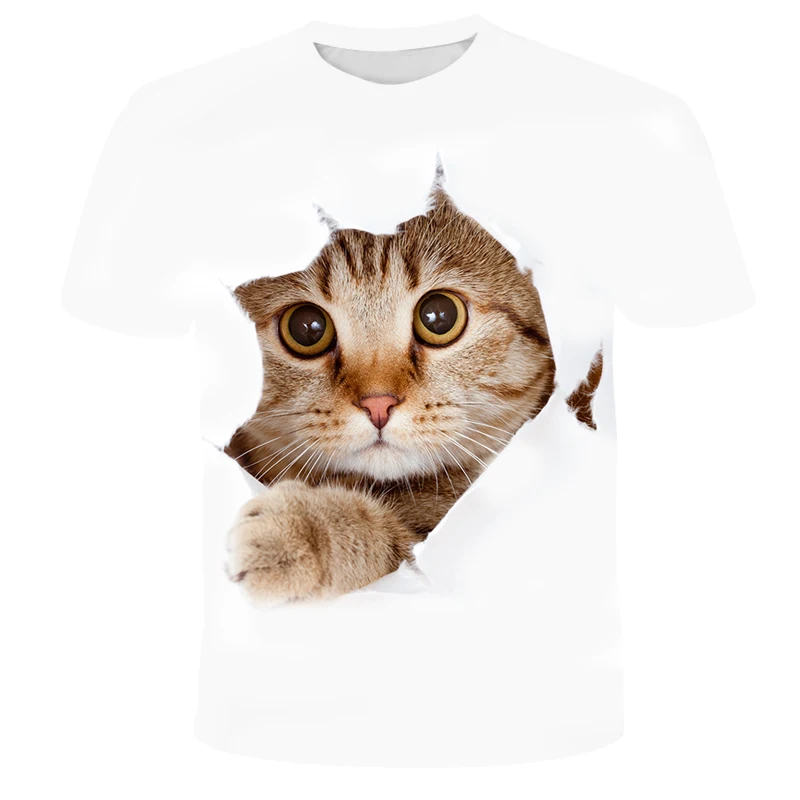 Детские футболки с открытым носком и рисунком кота детские смешной короткий