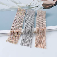 juran luxury fringed handmade crystal long tassel earrings for women design maxi statement dangle earrings fashion jewelry
