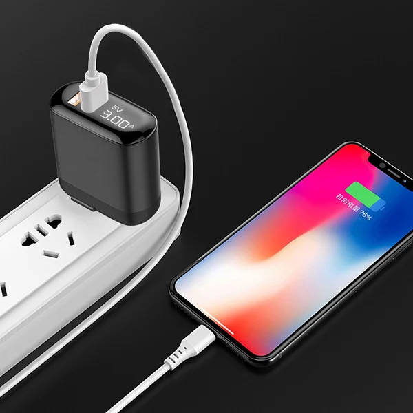 Current Display Cell Phone Charger Portable 18W Support Fast Charging Foldable EM88 | Мобильные телефоны и аксессуары