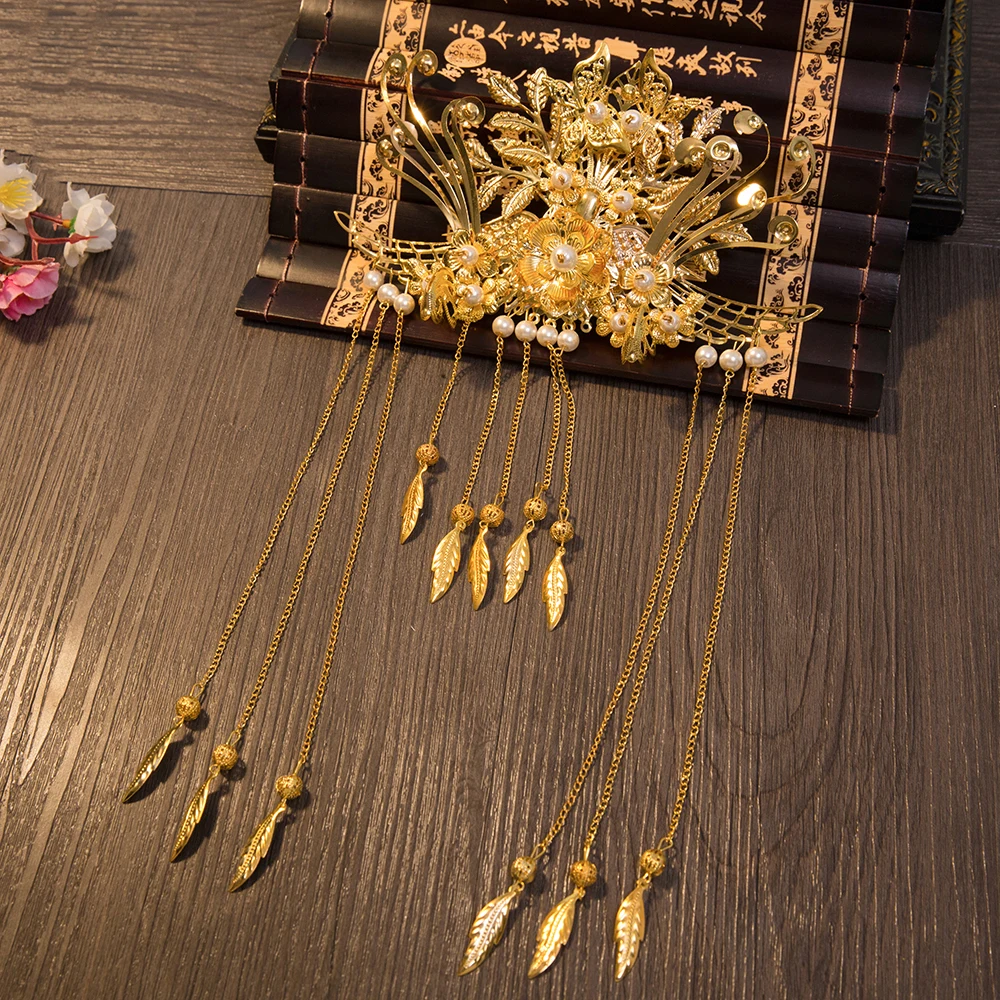 Классические Китайские Восточные свадебные аксессуары для волос Ювелирная