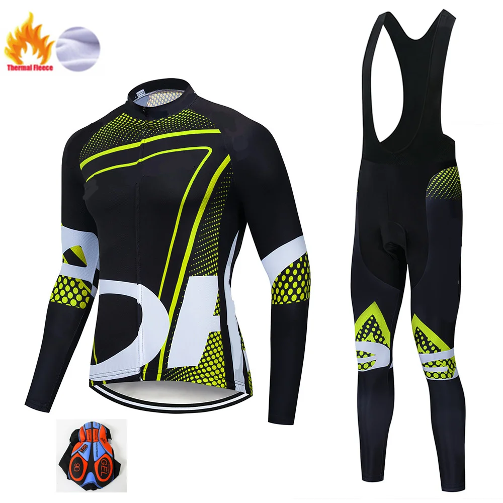 Winter suit Велосипедная одежда для мужчин зима Синий pro велосипедная майка комплект велосипедных брюк мужские Ropa Ciclismo термальная флисовая велосипедная одежда для мужчин - Цвет: Winter suit