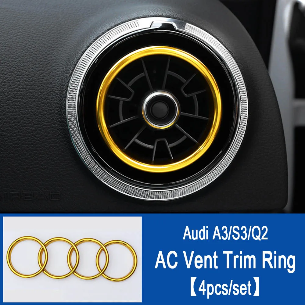 AC Vent Trim Rings Универсальный Автомобильный кронштейн для телефона Audi A3 S3 8 V, автомобильный держатель на вентиляционное отверстие, вращающийся на 360 градусов, поддержка мобильного телефона gps-аксессуары - Название цвета: AC Vent Trim Rings