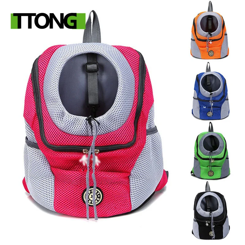 

Out Double Shoulder Portable Travel Backpack Outdoor Pet Dog Carrier Bag Pet Dog Front Bag Mesh Backpack Head Pet Supplies