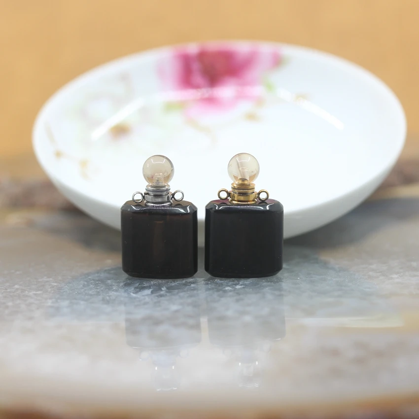 Подвеска в виде флакона для духов из дымчатого кварца 20 х32 мм | Украшения и