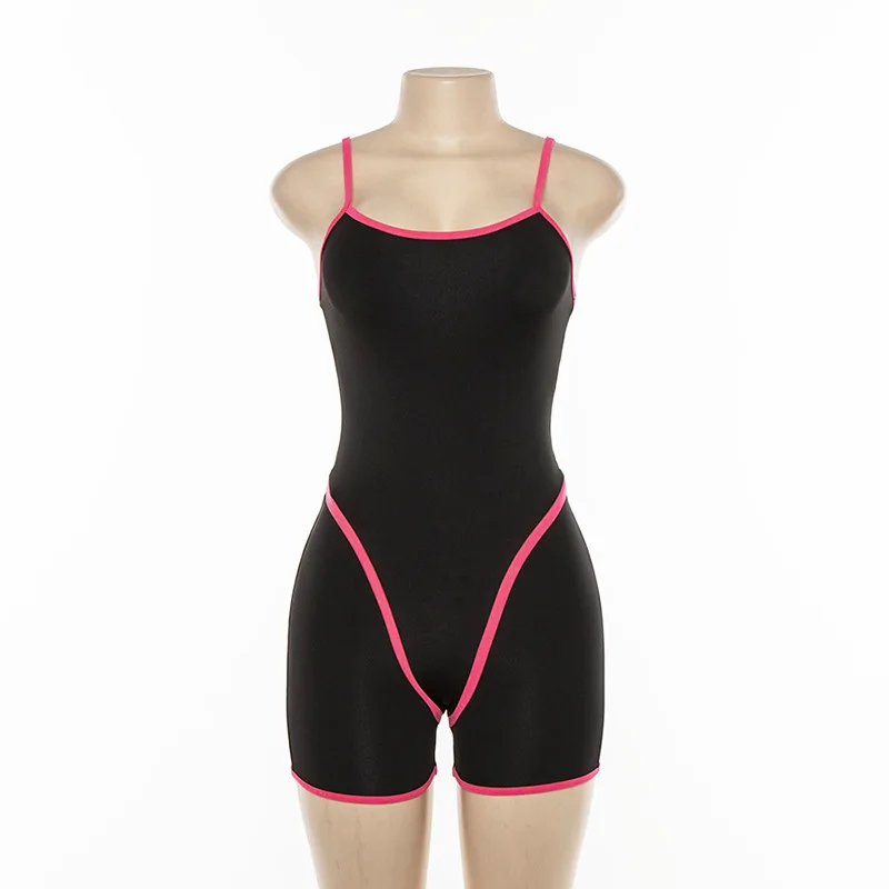 

P1733824 Sexy Playsuit Skinny Rompers Backless Hollow Out One Piece Bandage Jumpsuit Women Summer Bodysuit