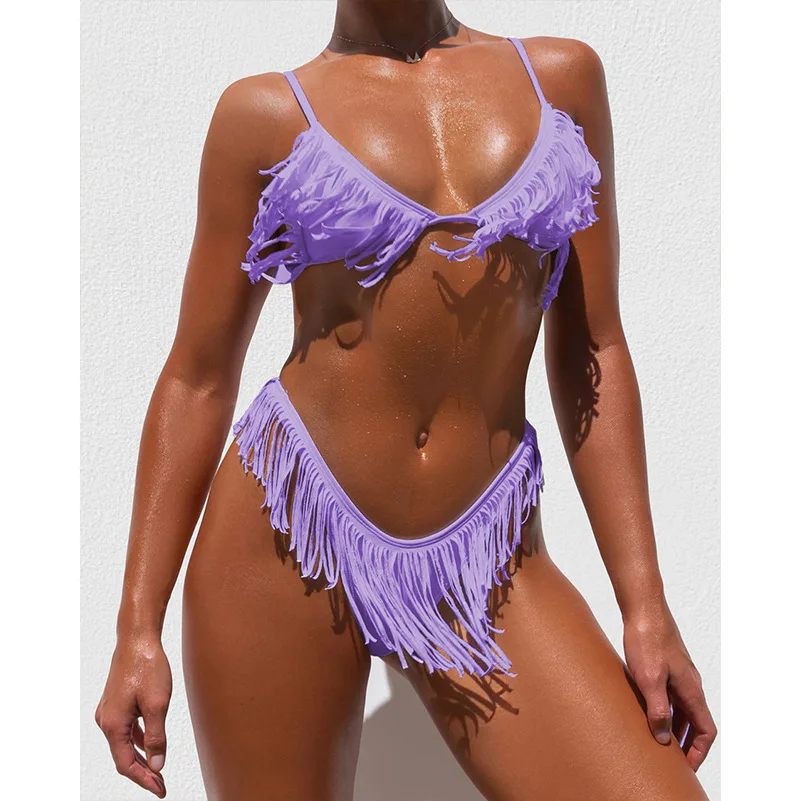 

New Arrival Bikini Sexy Swimsuit Women 2 Peice Set V Waist Thong Swimwear String Cute Hot Pink Bathing Suit White 2021 Swimming