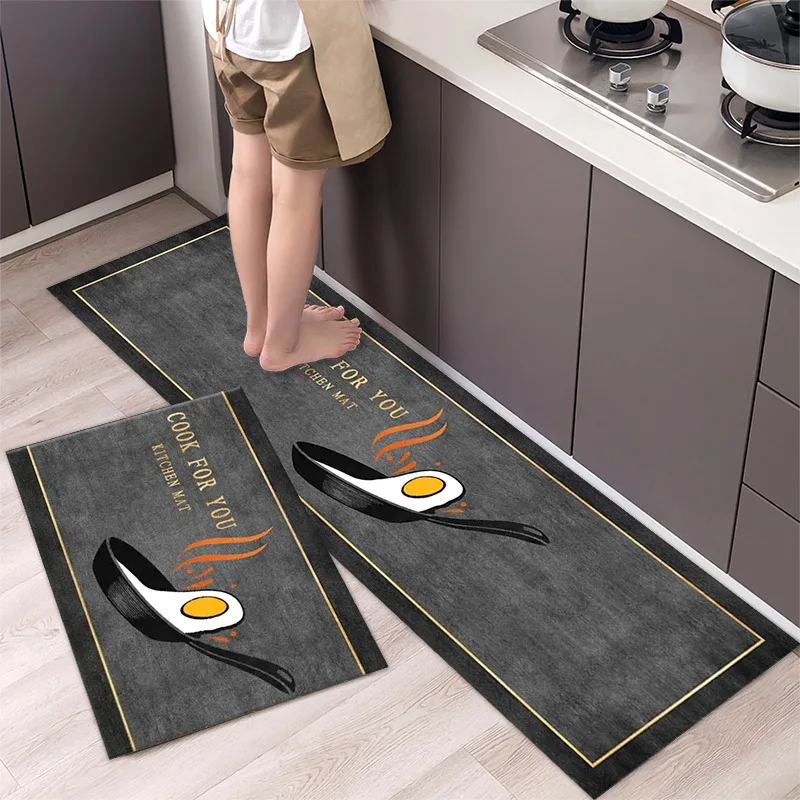 

Fashionable Simple Nordic StyleWaterproof Kitchen Floor Mat Household Carpet Long Strip Door Mat Modern Home Decor