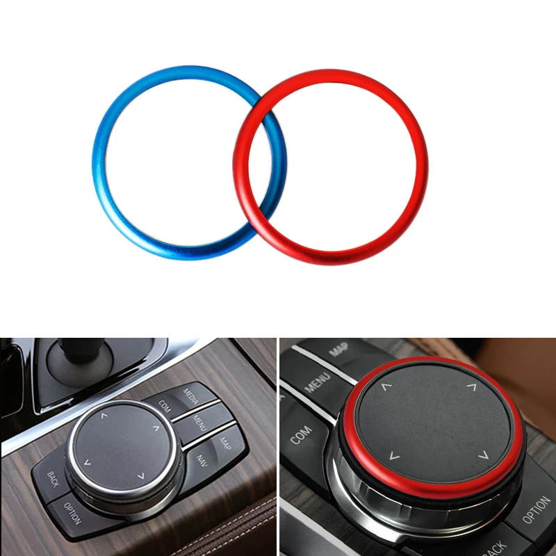 

Aluminum Alloy Car Styling Interior Multi-media Button Circle Ring Frame Cover Trim For BMW 5 Series 2018 528 530 540li