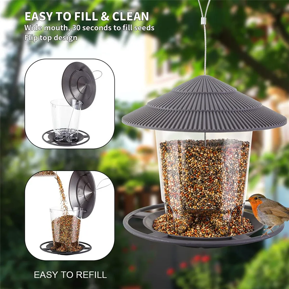 

Waterproof Outdoor Bird Feeder Window Gazebo Hanging Wild Bird Cage Parrot Feeders and Drinkers Street Bird Feeder Bird Supplies