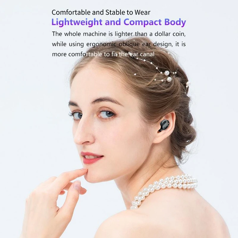 

Bluetooth Earpiece Running Headphones Waterproof Noise Cancelling Microphone Wireless Earbuds HiFi Stereo in-Ear Earphones