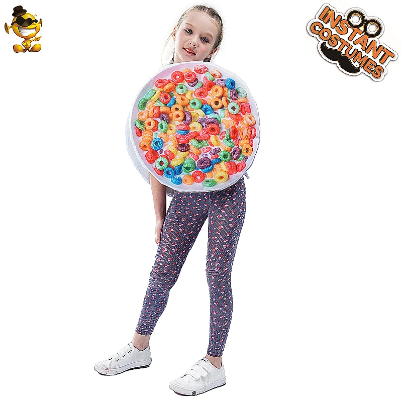 Children Colorful Doughnut Costume Holiday Cosplay Party Fancy Clothes Lovely Donut Jumpsuit For Kids