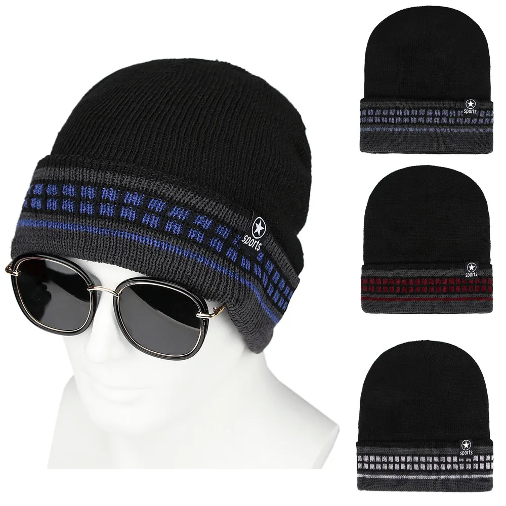 Новая мужская и женская короткая вязаная шапка с бортами одноцветная ручная