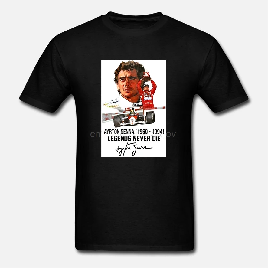 

Ayrton Senna 1960-1994 Legends Never Die T-Shirt Men T Shirt Fashion Printed T-Shirt Pure Cotton Men Cosplay T-Shirts