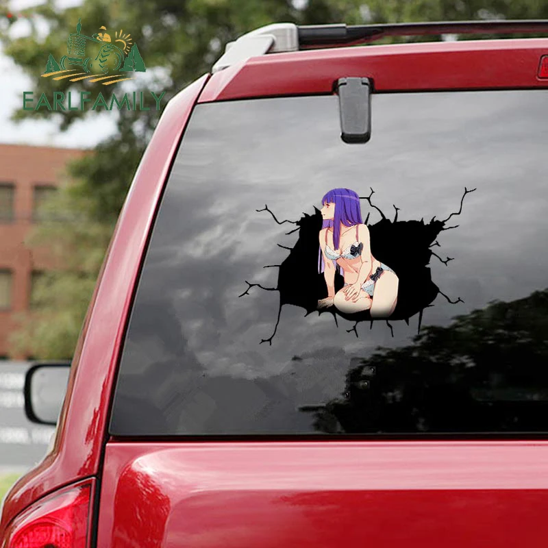 

EARLFAMILY 13cm x 10cm for Sexy Anime Car Stickers Motorcycle Decal Car Refrigerators Vinyl Waterproof Graffiti Windshield Decor