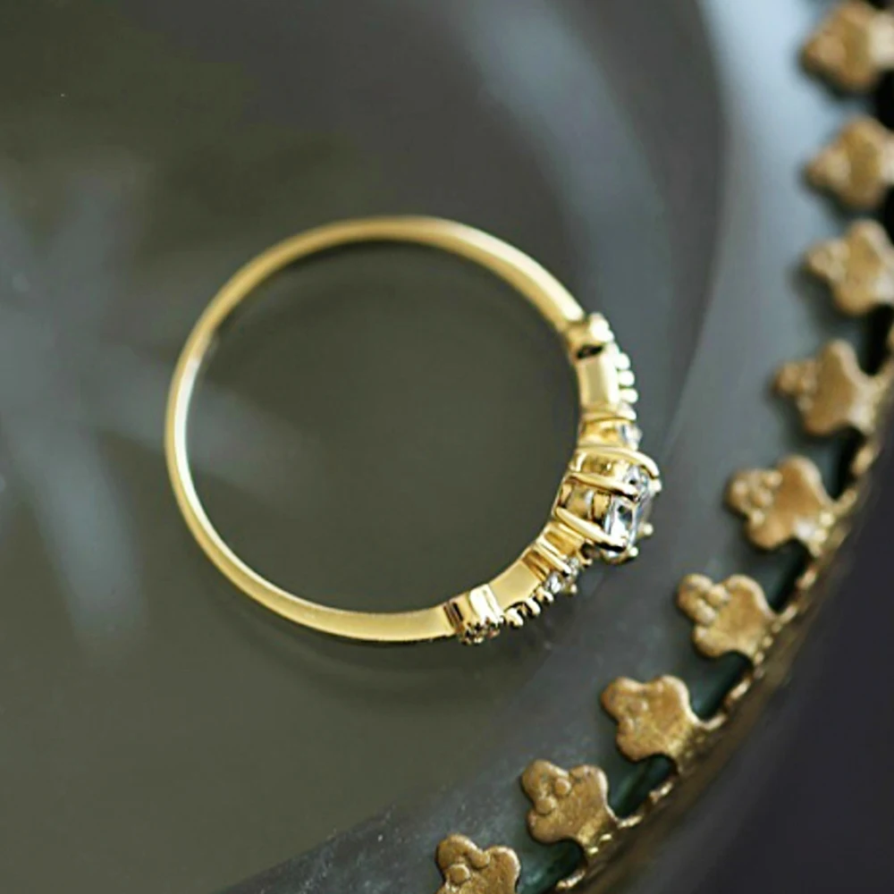 Женские кольца zhoyang элегантные с блестящими цирконами цвета: светло-желтый