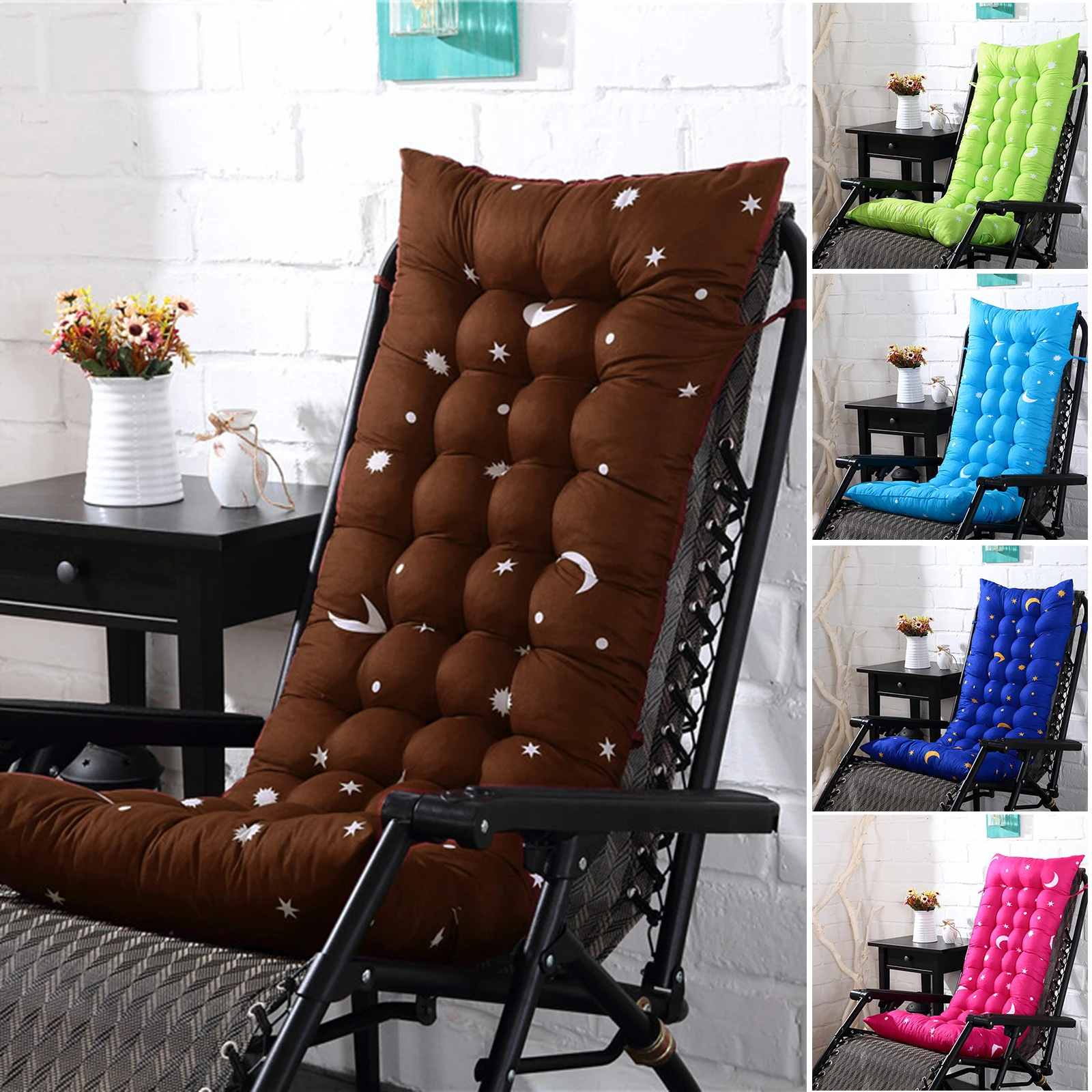 

Long Cushion Recliner Rocking Chair Cushion Thick Seat Cushion Rattan Chair Sofa Mat for Home Car Hotel SAL99