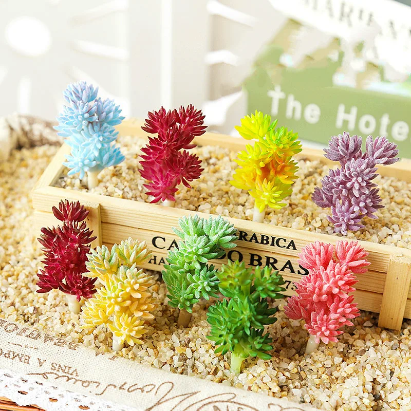 colorful Artificial Succulents Plants Wedding Home Garden Decorations art fake fat plant Flower Arrangement Accessories Bonsai | Дом и сад