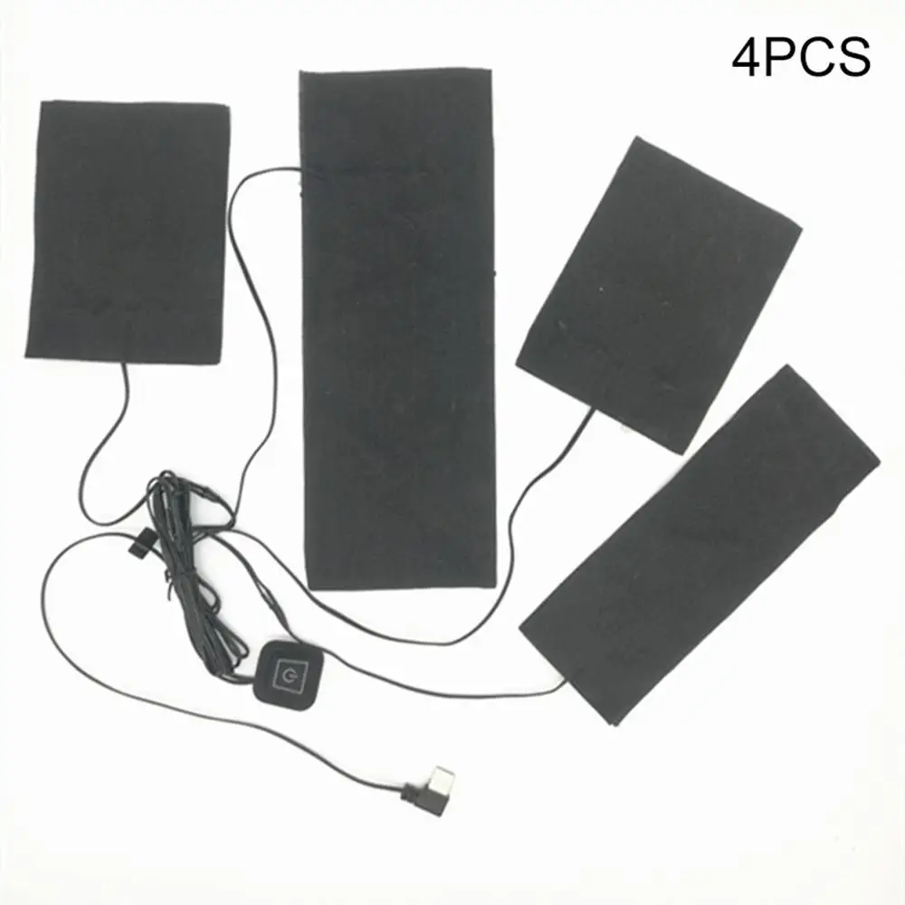 4PCS USB Заряженная одежда грелка 5 в углеродное волокно грелка Электрический нагревательный лист 3 6 8 грелки для жилета куртки - Цвет: 4PCS