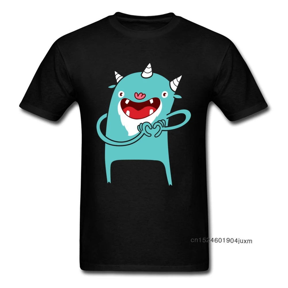 Милая Мужская футболка с монстрами и сердечками футболки персонажами из