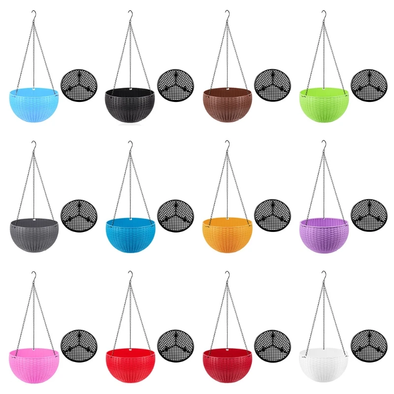 

Круглая пластиковая Цветочная кастрюля, подвесная сеялка, корзина, Декор для дома, сада, балкона