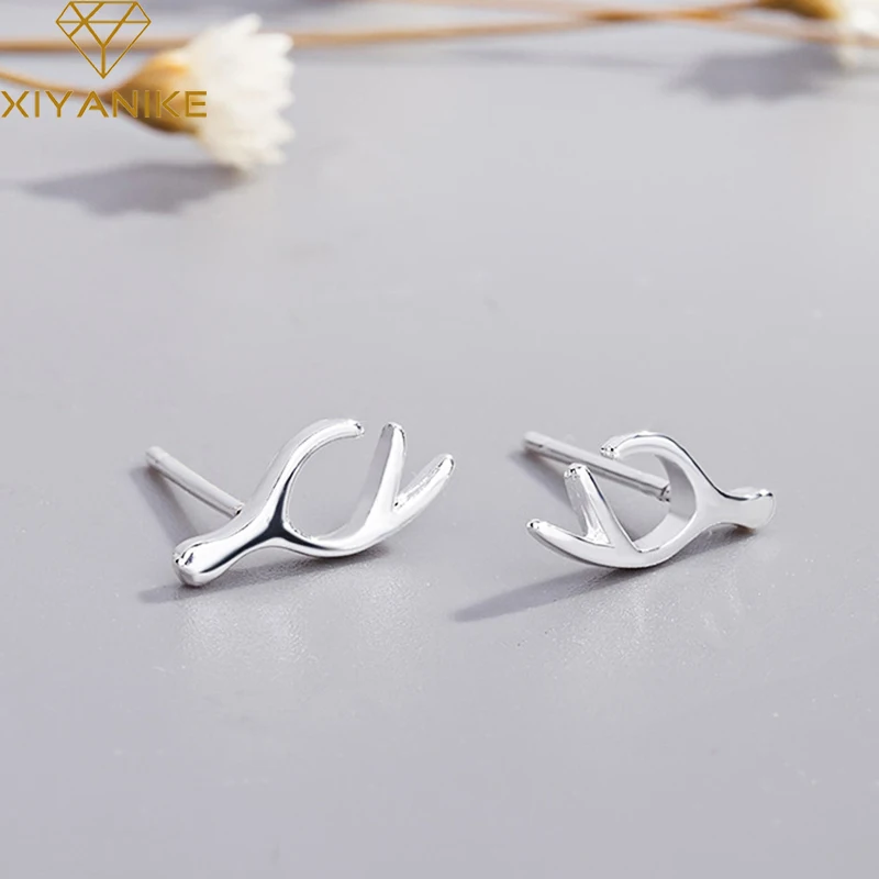 Женские серьги гвоздики с рождественской елкой XIYANIKE креативные маленькие Обручи