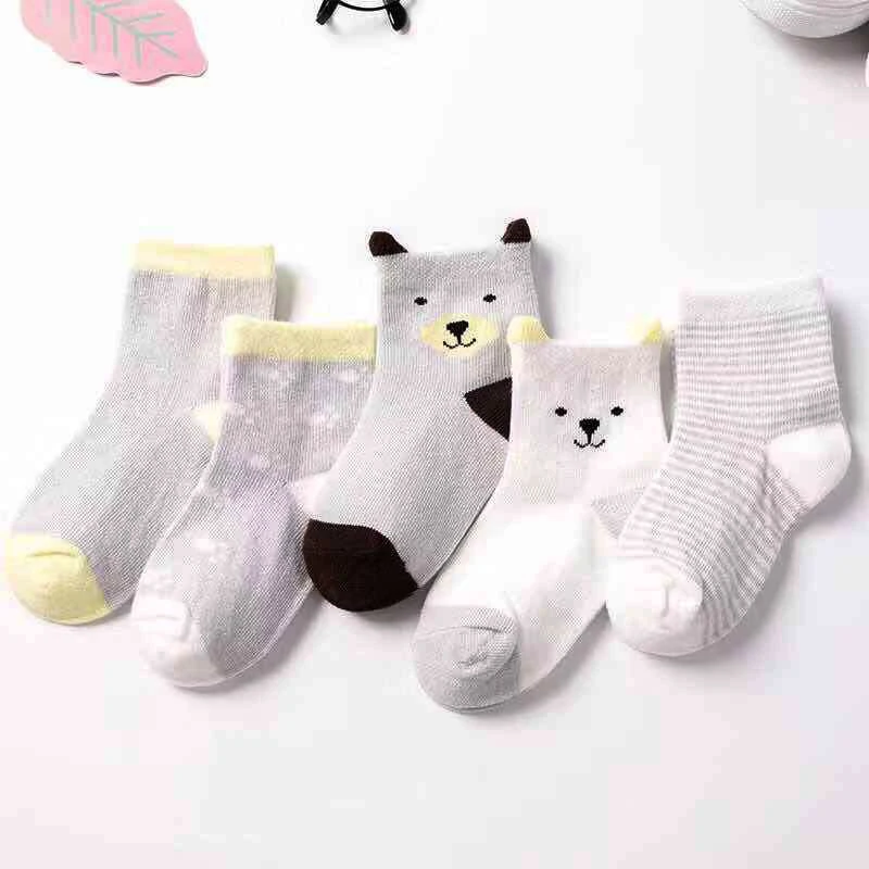 5 парт/лот хлопковые полосатые носки для новорожденных осенние весенние детские
