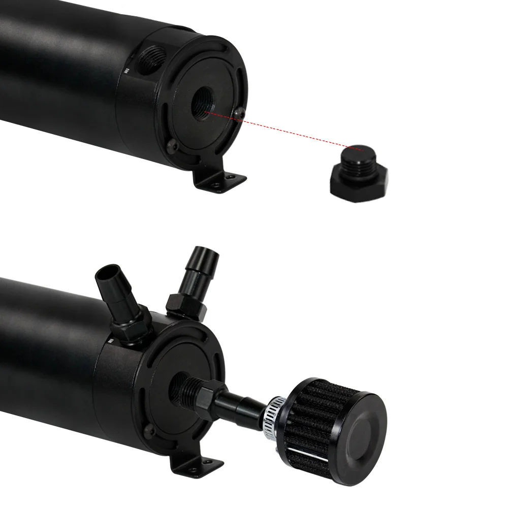 LZONE Универсальный алюминиевый резервуар для ловли масла с воздушным фильтром