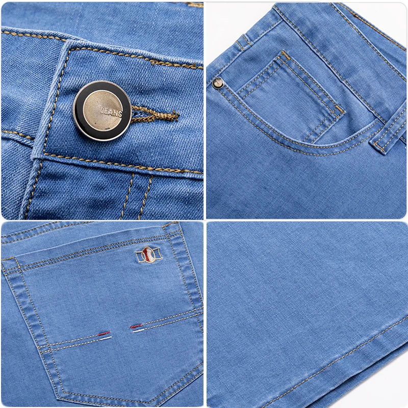 

Men's Stretch Denim Shorts 2021 Summer New Classic Style Casual Short Jeans Male Brand Extal Size 40 42 46