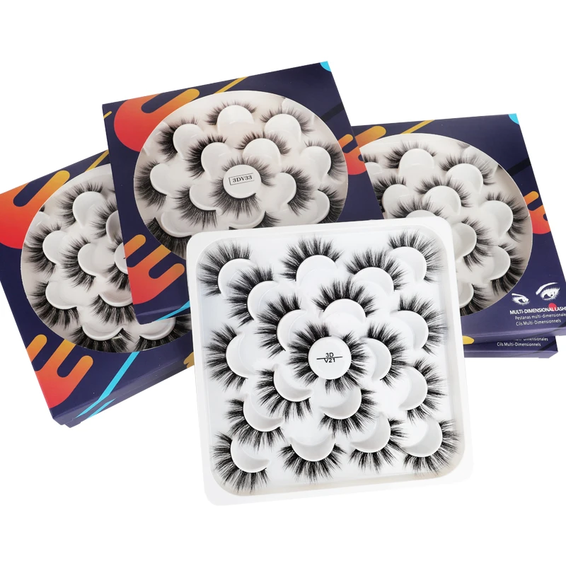 

10Pairs 3D Mink Extension Eyelashes Natural False Eyelashes Long Lasting Eyelashes Dramatic Fake Eyelash HandMade Makeup Tools