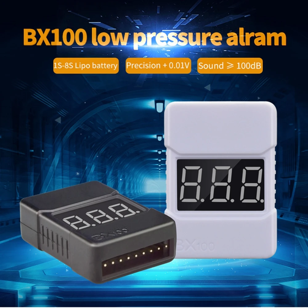 Измеритель Напряжения аккумулятора BX100 1S-8S тестер монитор батареи Lipo зуммер