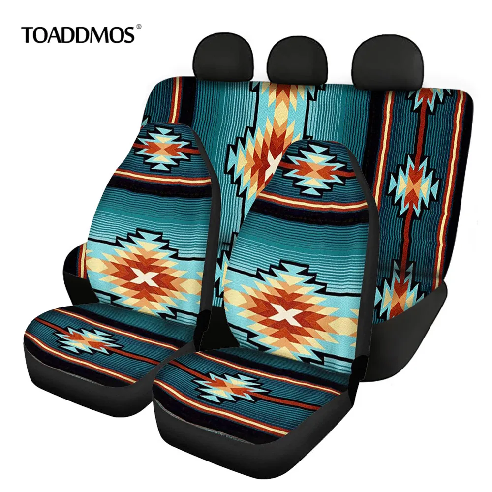 Verkaufen TOADDMOS Traditionellen Nation Aztec 3D Muster Fahrzeug Seat Protector Vorne Und Hinten Auto Matte Deckt Auto Intorior Sitz Dekoration