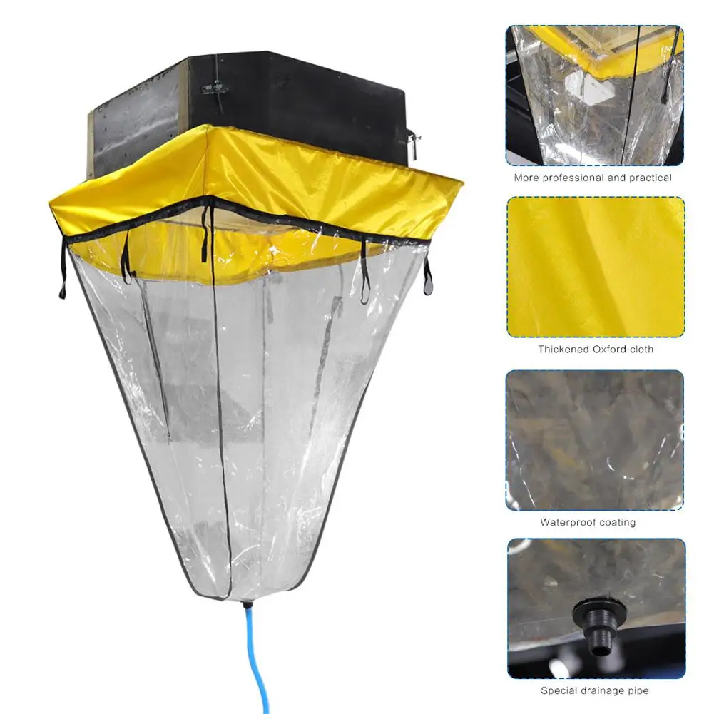 

Air Conditioner Cover Washing Wall Mounted Air Conditioner Cleaning Protective Dust Cover Clean Tool Tightening Belt Cover Bag