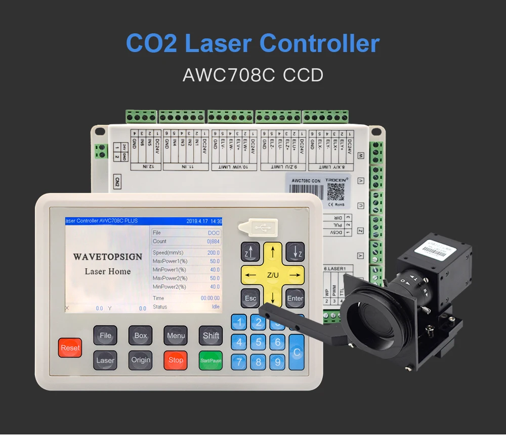 WaveTopSign AWC708C CCD Vision позиционирование CO2 лазерная CCD камера система управления для Co2 лазерная резка, гравировальный станок