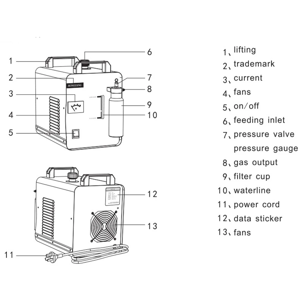 

Oxygen Hydrogen Water Welder Flame Polisher Acrylic Flame Polishing Machine 75L/H 220V