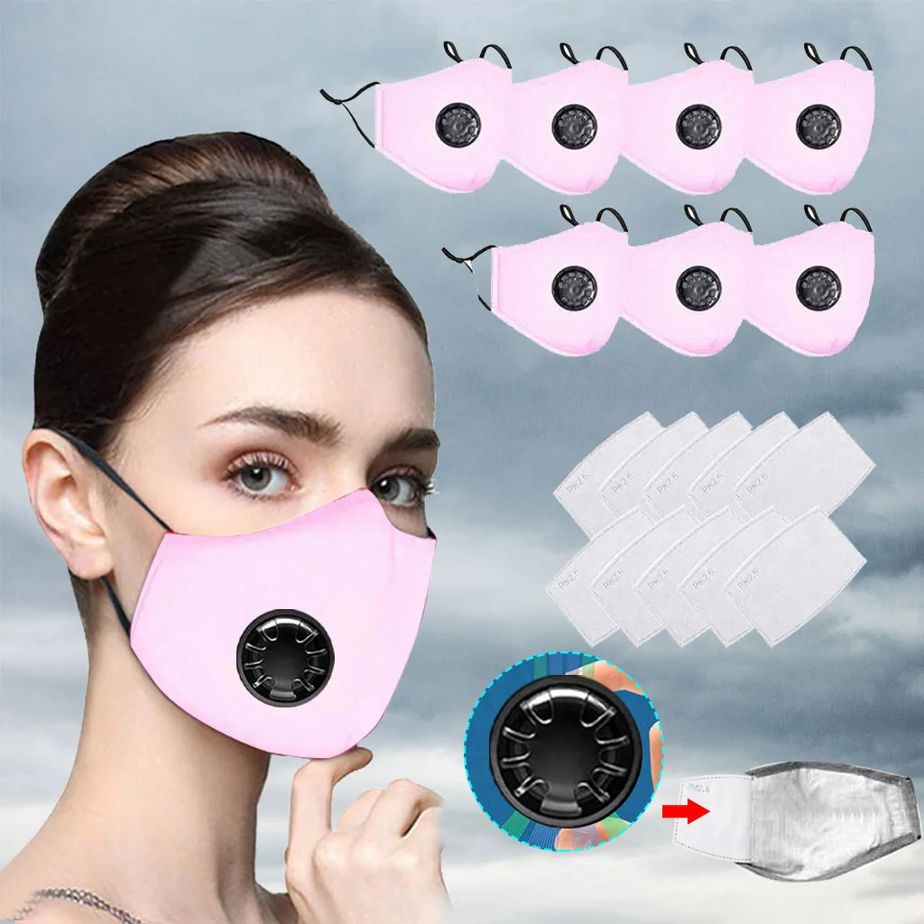 

Fashion Women Masks For Face Cotton Face Masks Mascarillas Breathing Valves Dustproof Outdoor Sport Cycling Accessories