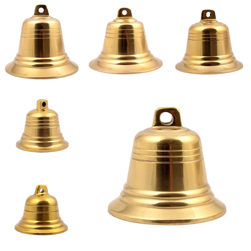 100% Латунные большие Выгравированные громкий звонок 12 см чистый звук для школы