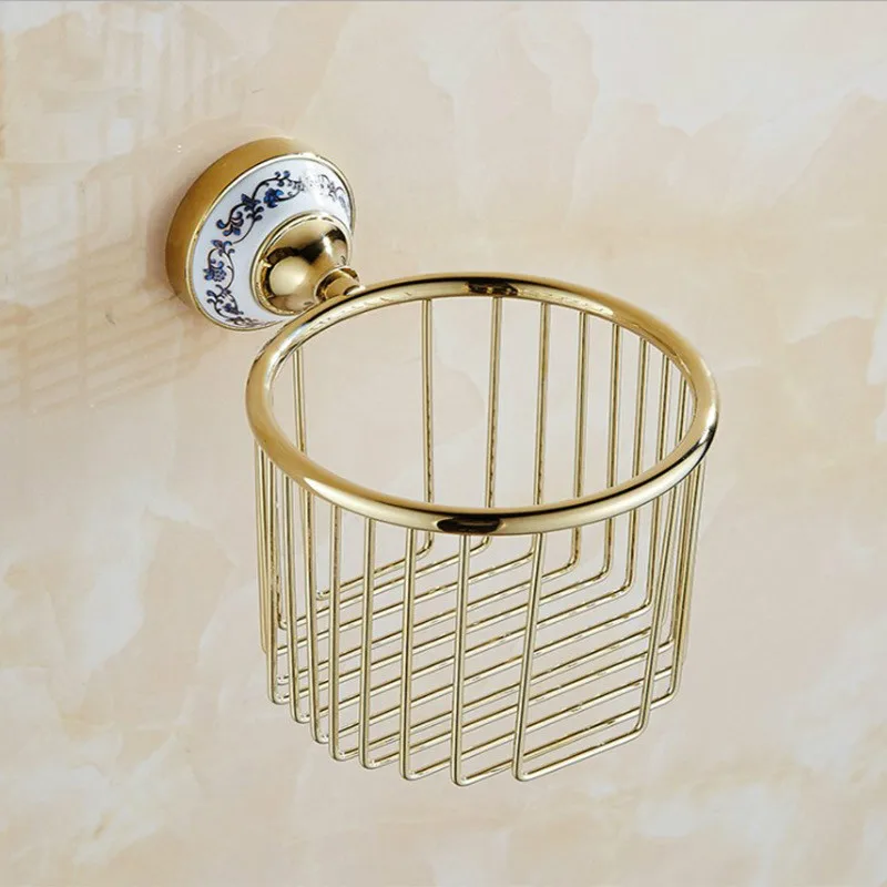 zgrk bathroom set accessories wall mount paper roll holder toilet gold ceramic towel holder tissue box luxury bathroom set free global shipping